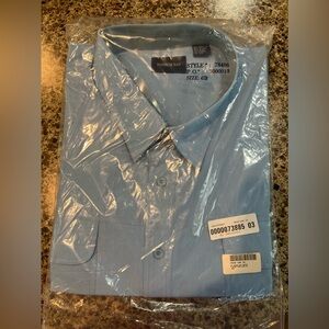 Men’s Big and Tall Harbor Bay Light Blue Co-Pilot Sport Shirt